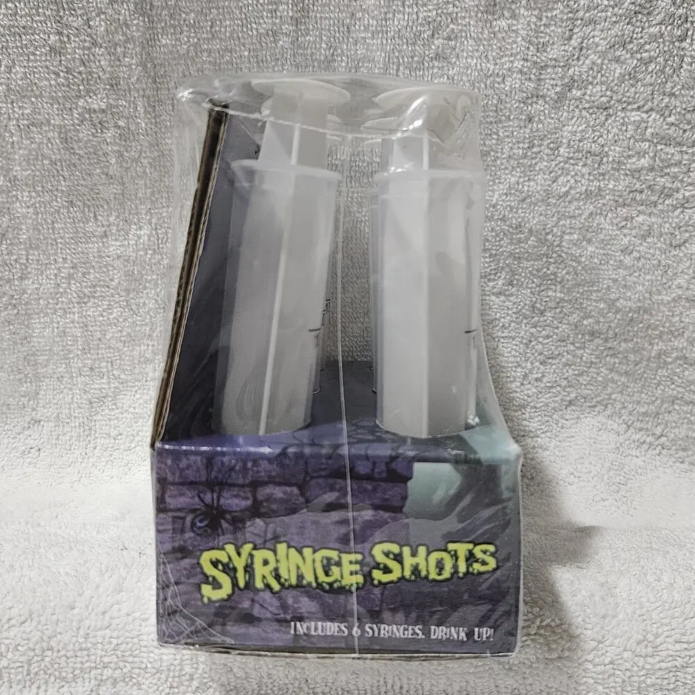 Spirit Halloween Syringe Shots 6 Pack 1 oz Drink Syringes NEW Sealed